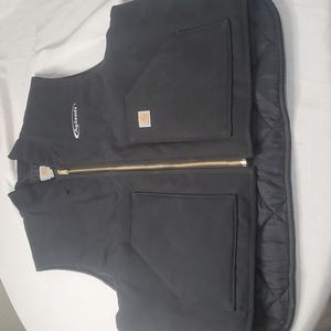 Carhartt Men's Black Quilted Work Vest with AgSeeds Logo